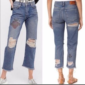 Free people jeans crop size 24.